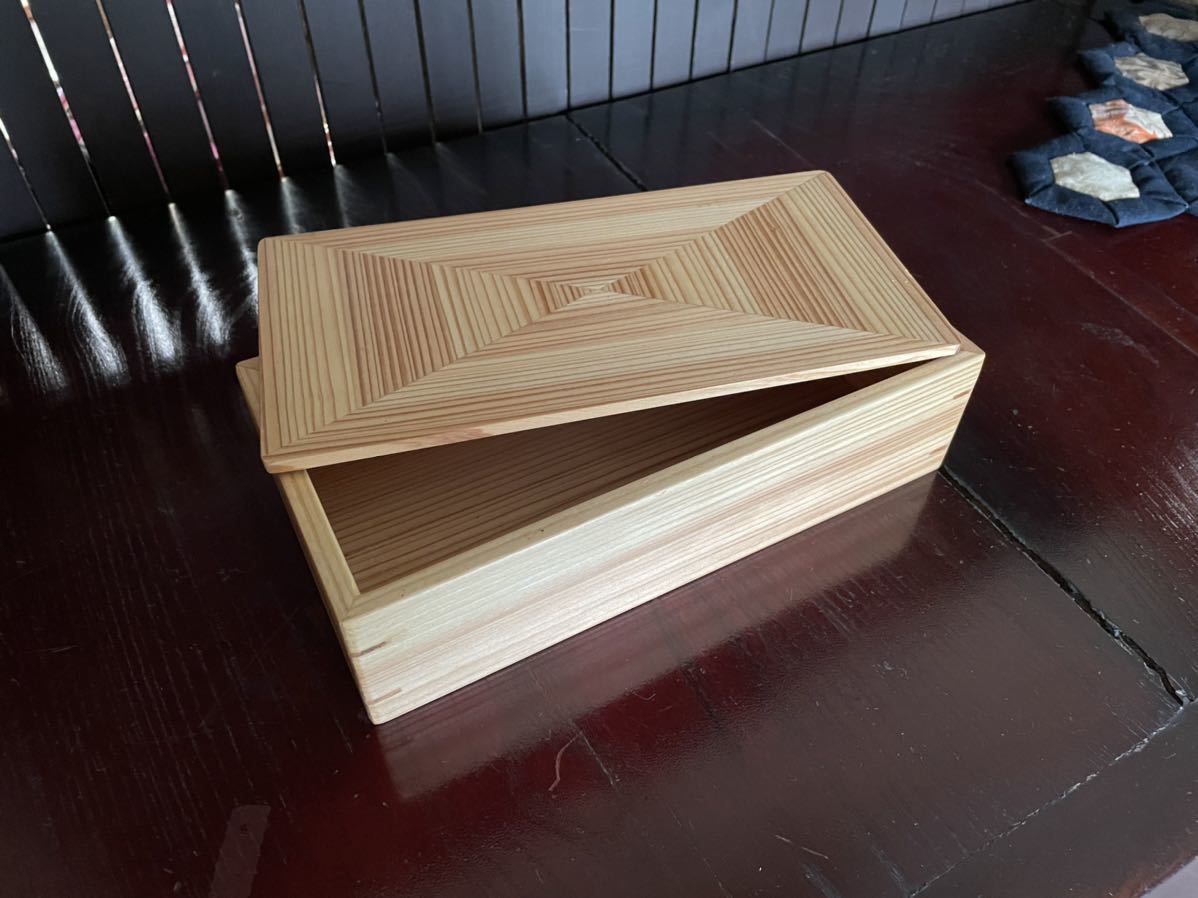  hand made wooden case lunch box 