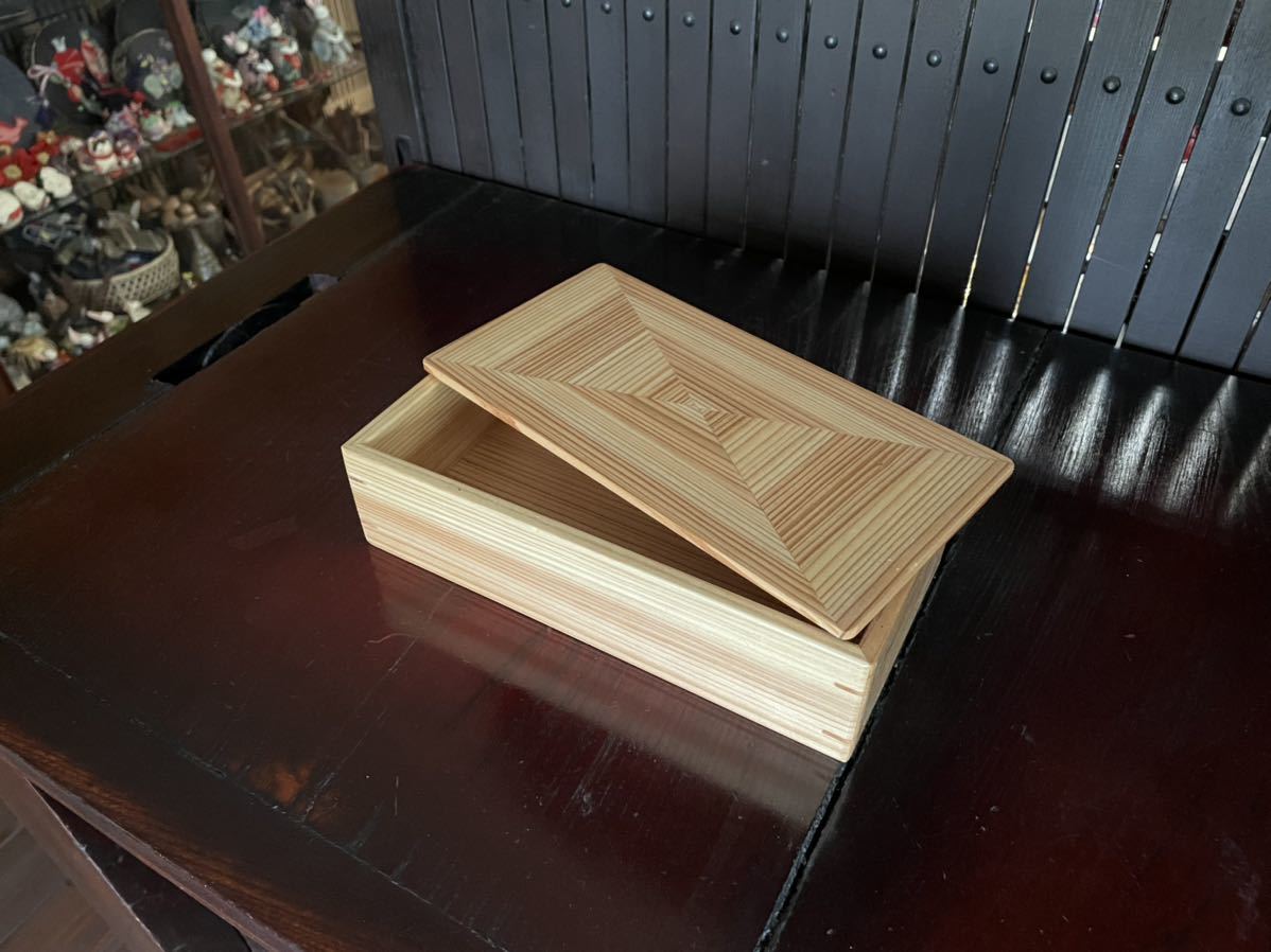  hand made wooden case lunch box 