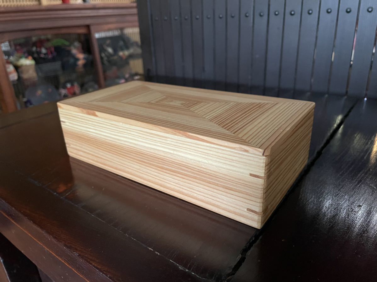  hand made wooden case lunch box 