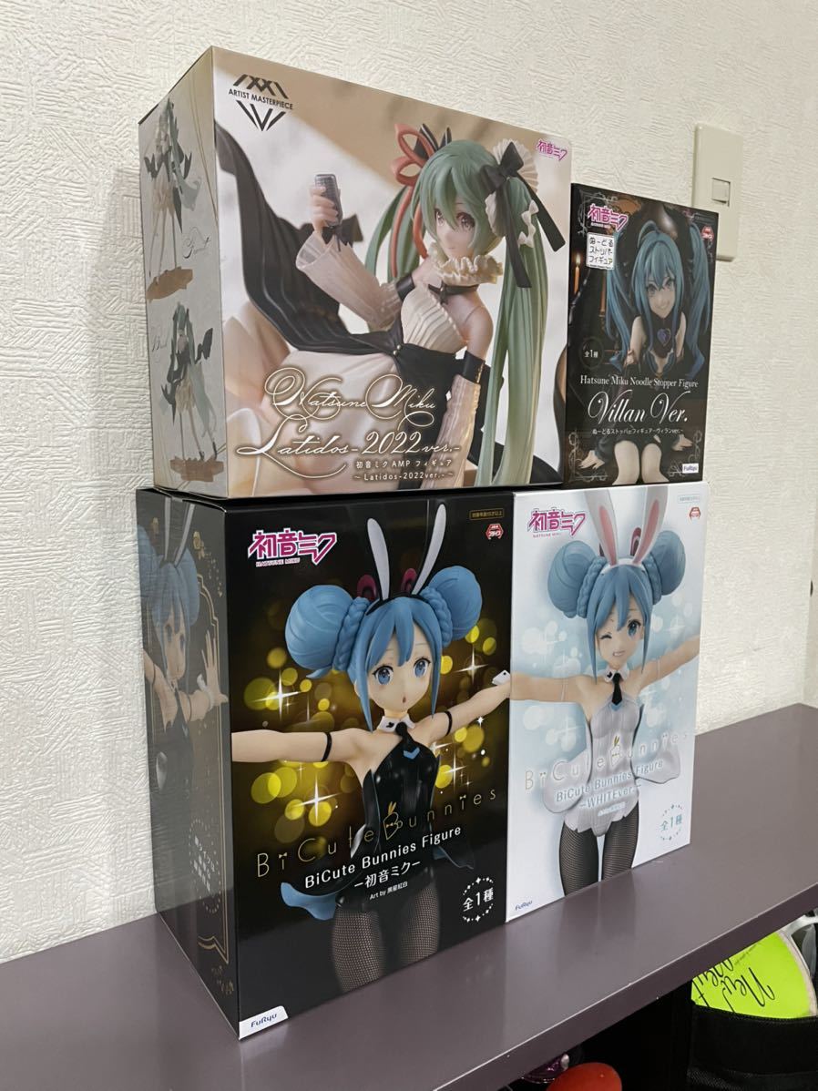 BiCute Bunnies Figure ぬーどるストッパー 初音ミク ヴィラン AMP フィギュア 4個_画像2