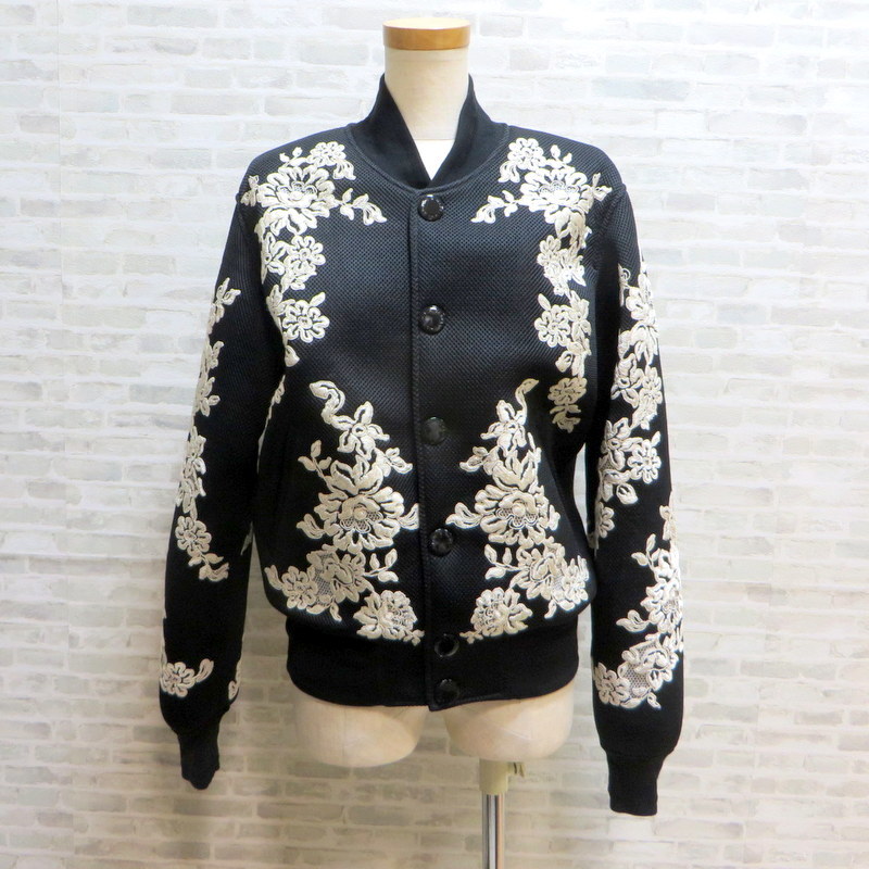 DOLCE&GABBANA フローラル刺繍入り ボンバージャケット イタリア製 花