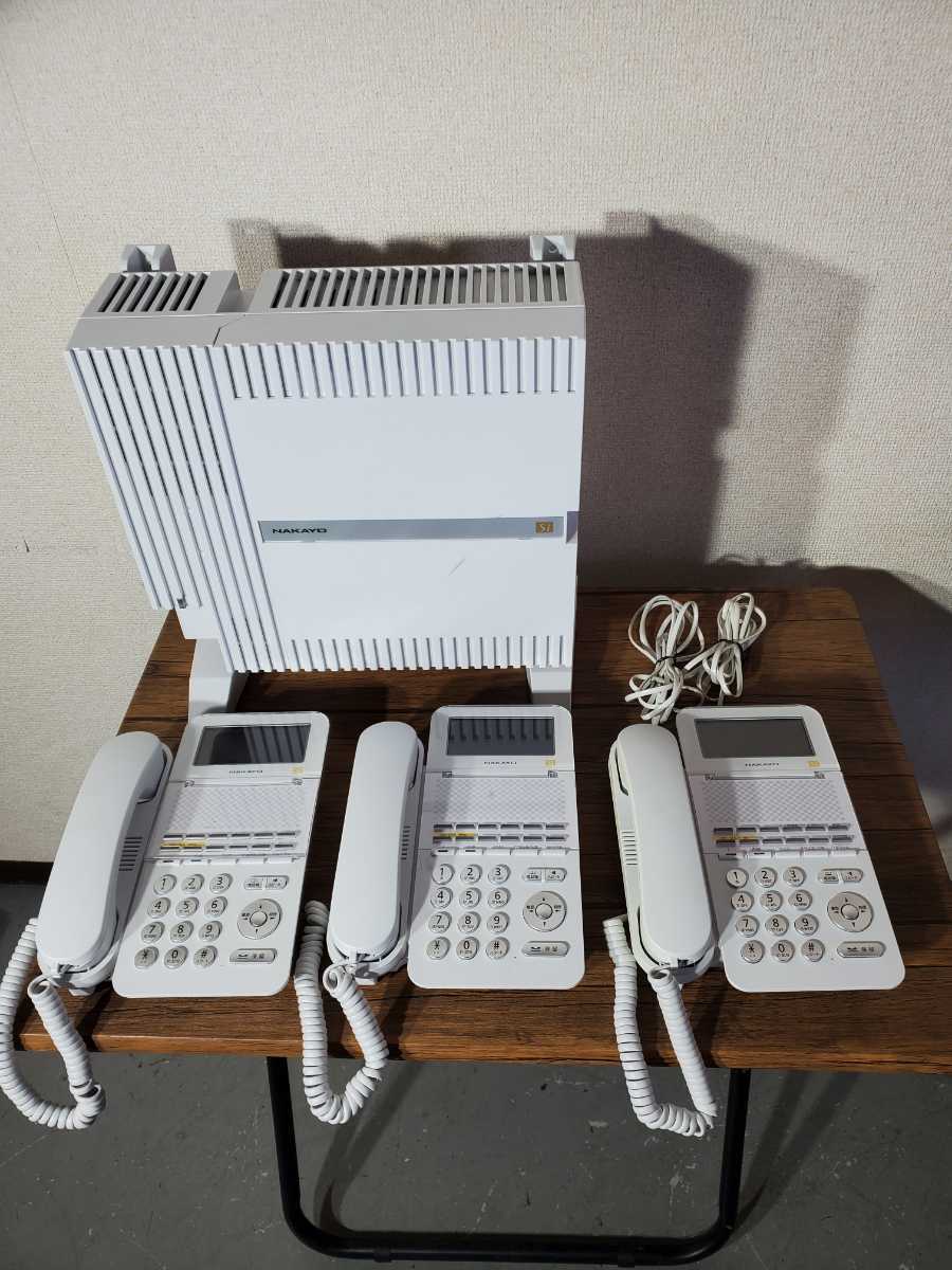 ナカヨ 主装置１台 NYC-SiS-ME Siシリーズ 12ボタン 標準電話機３台 NYC-12SI-SDW ビジネスホン 12キー漢字表示LCD