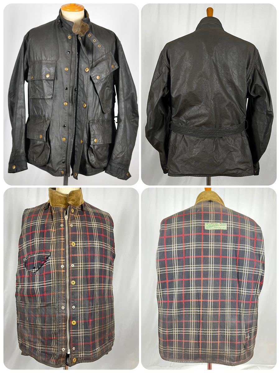 貴重1950s/Vintage Barbour INTERNATIONAL/ヴィンテージ バブアー インターナショナル セットアップ/白タグ/C40/C42/ライトニングジップ