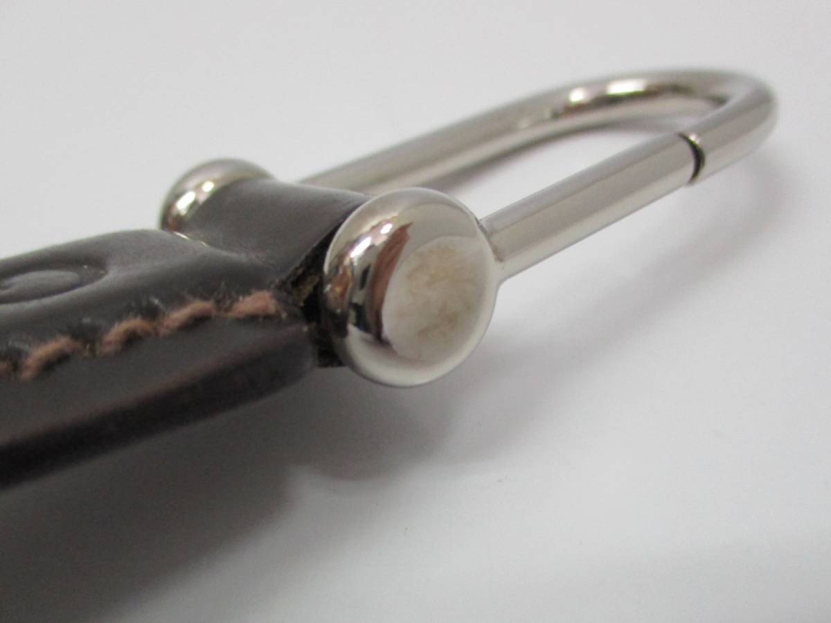 [M] GUCCI Gucci key ring key holder silver × dark brown ( scorching tea ) box equipped 