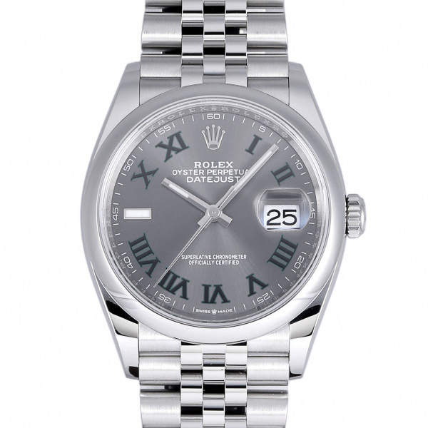 ロレックス ROLEX デイトジャスト 36 126200 スレート/グリーンローマ文字盤 中古 腕時計 メンズ