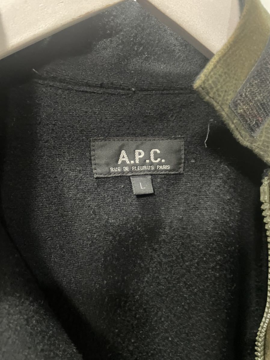 A.P.C.アーペーセーグリーン緑長袖トップスジャケットコートレディース_画像3