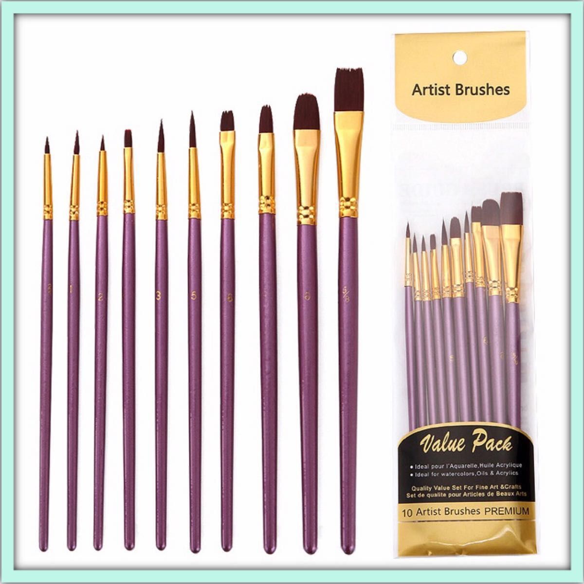  TEHAUX 25pcs Set Watercolor Painting Brushes