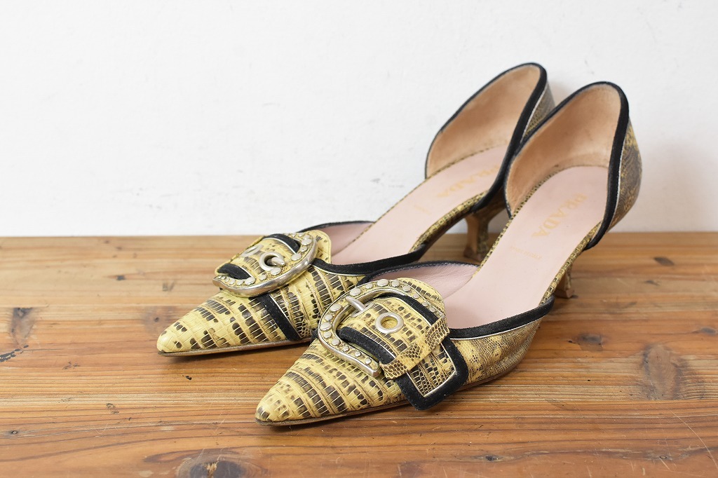 ヤフオク! - 6269 高級 PRADA プラダ ポインテッドトゥ ヒー...