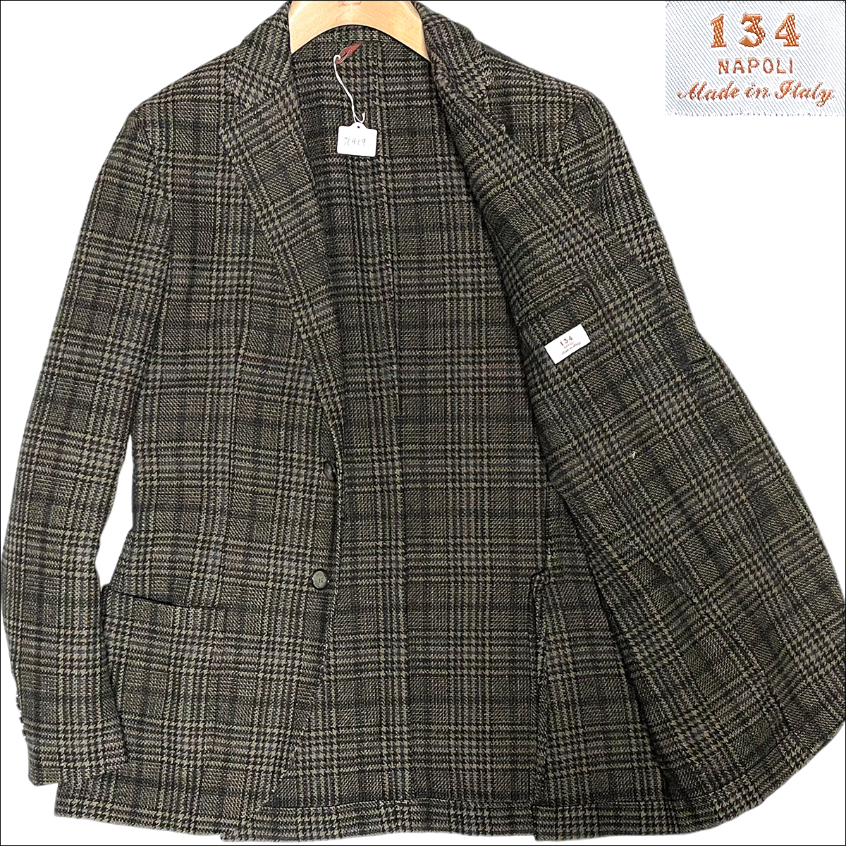 J6409 美品 134 鎌倉シャツ イタリア製 グレンチェック柄 ツイードジャケット ブラウン系 46 Maker S Shirt Kamakura Comercialluz Com