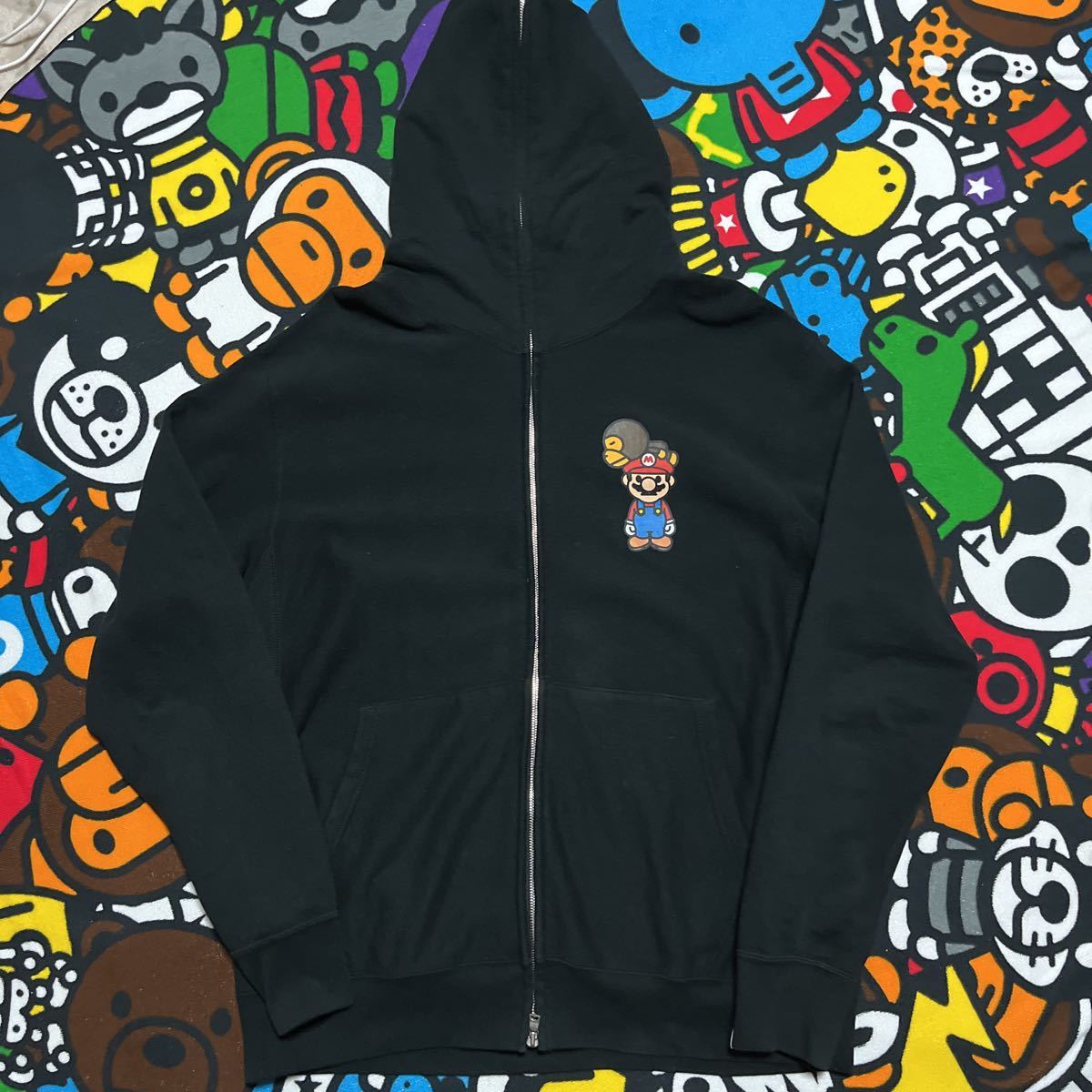 美品 A BATHING APE BAPE KAWS MARIO マリオ BABY MILO パーカー