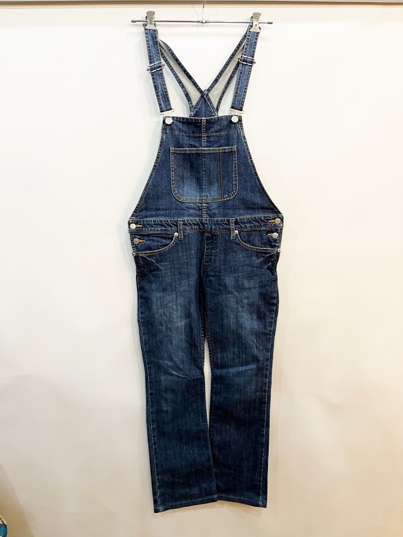 *X-girl/ X-girl Denim overall sizeM lady's blue group Street old clothes used*