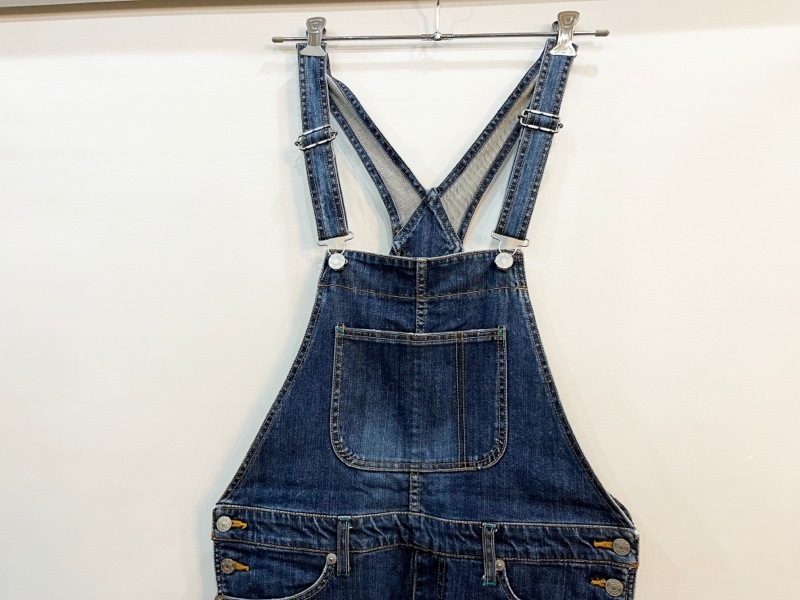 *X-girl/ X-girl Denim overall sizeM lady's blue group Street old clothes used*