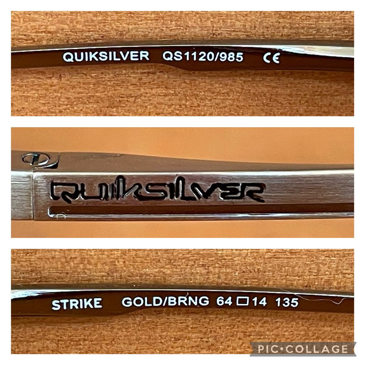 未使用 Quiksilver クイックシルバー STRIKE GOLD/BRNG 64□14 135 ストライク サングラス ティアドロップサングラス_画像9
