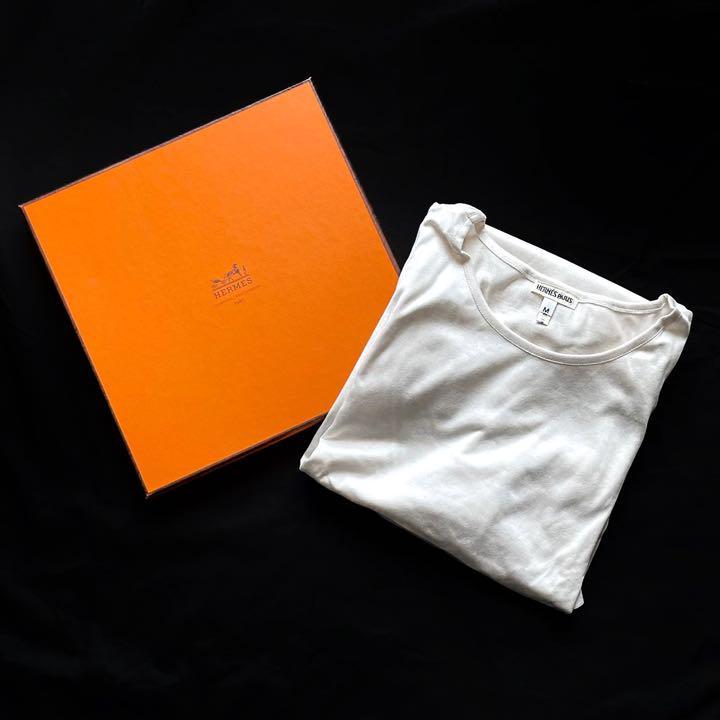 未使用　HERMES　エルメス　半袖　Tシャツ　シルク　箱付き　メンズ　Mサイズ_画像2