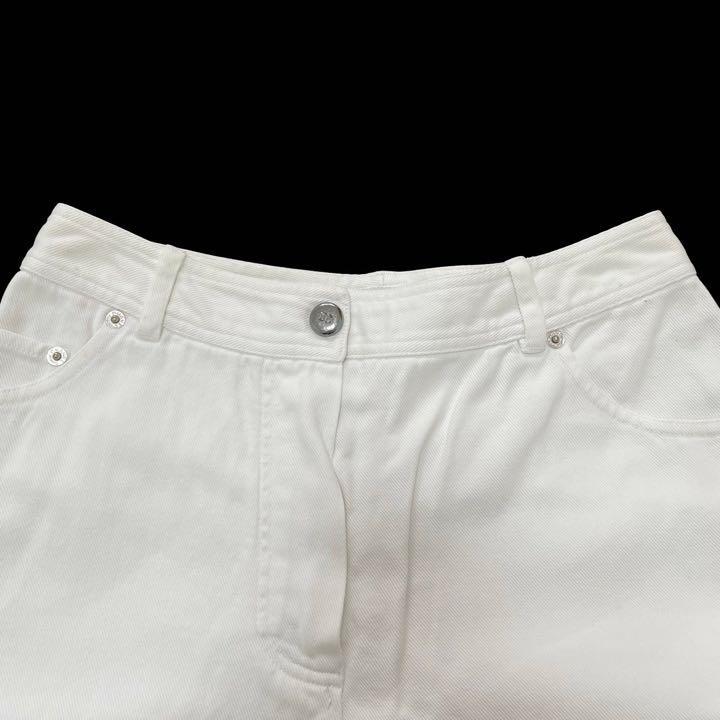 CHANEL シャネル ボトムス ズボン デニム パンツ ホワイト ココボタン-