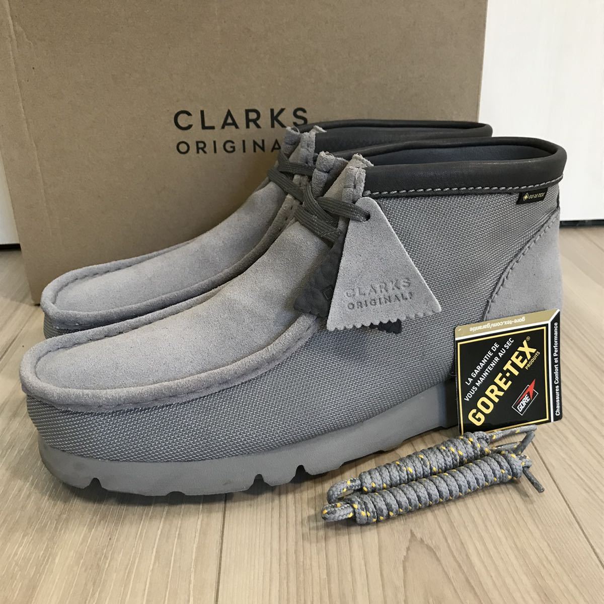 8インチ clarks originals Wallabee Boot GTX bt gore-tex vibram UK 8 クラークス ワラビー ゴアテックス レザー グレー ブーツ ビブラム_画像1