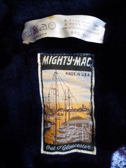  rare!MIGHTY MAC mighty - Mac Parker navy boa lining double slider two -ply cuffs Familia treatment America made 