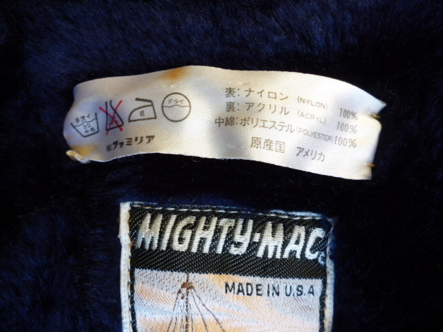  rare!MIGHTY MAC mighty - Mac Parker navy boa lining double slider two -ply cuffs Familia treatment America made 