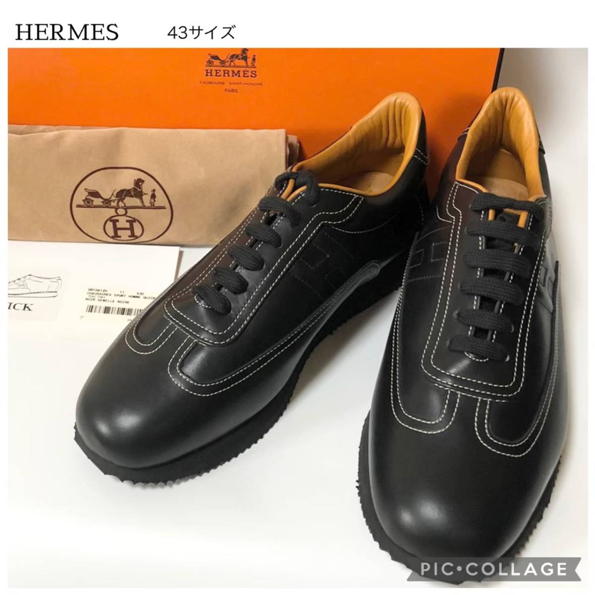 大量入荷 HERMES クイック Hロゴ レザースニーカー ienomat.com.br