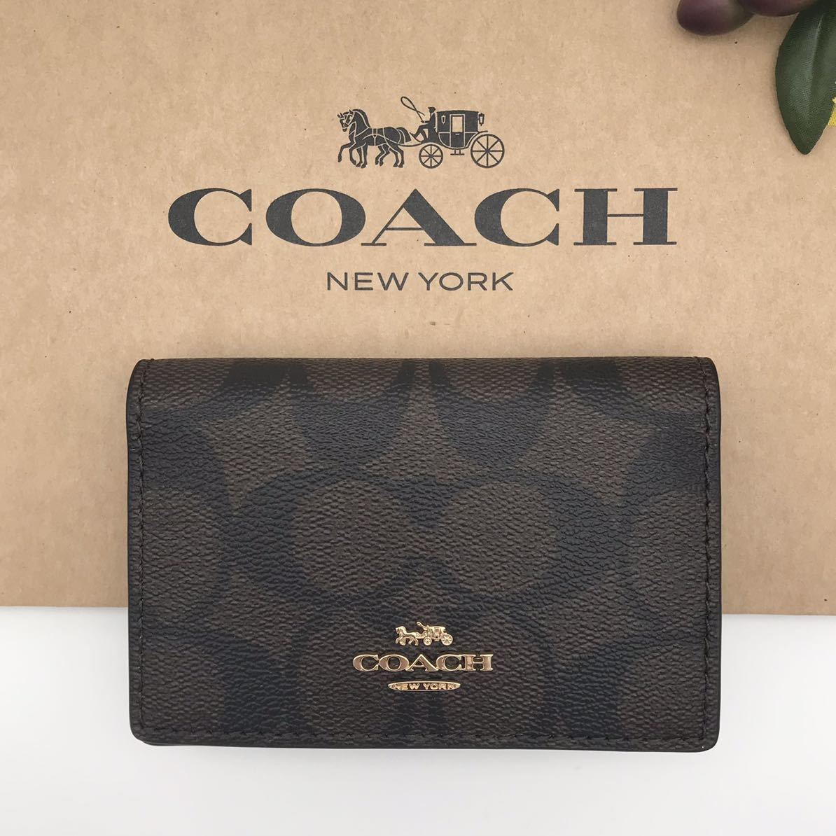 COACH ☆大人気☆ ビジネスカードケース ブラック 名刺入れ 男女共用 新品-