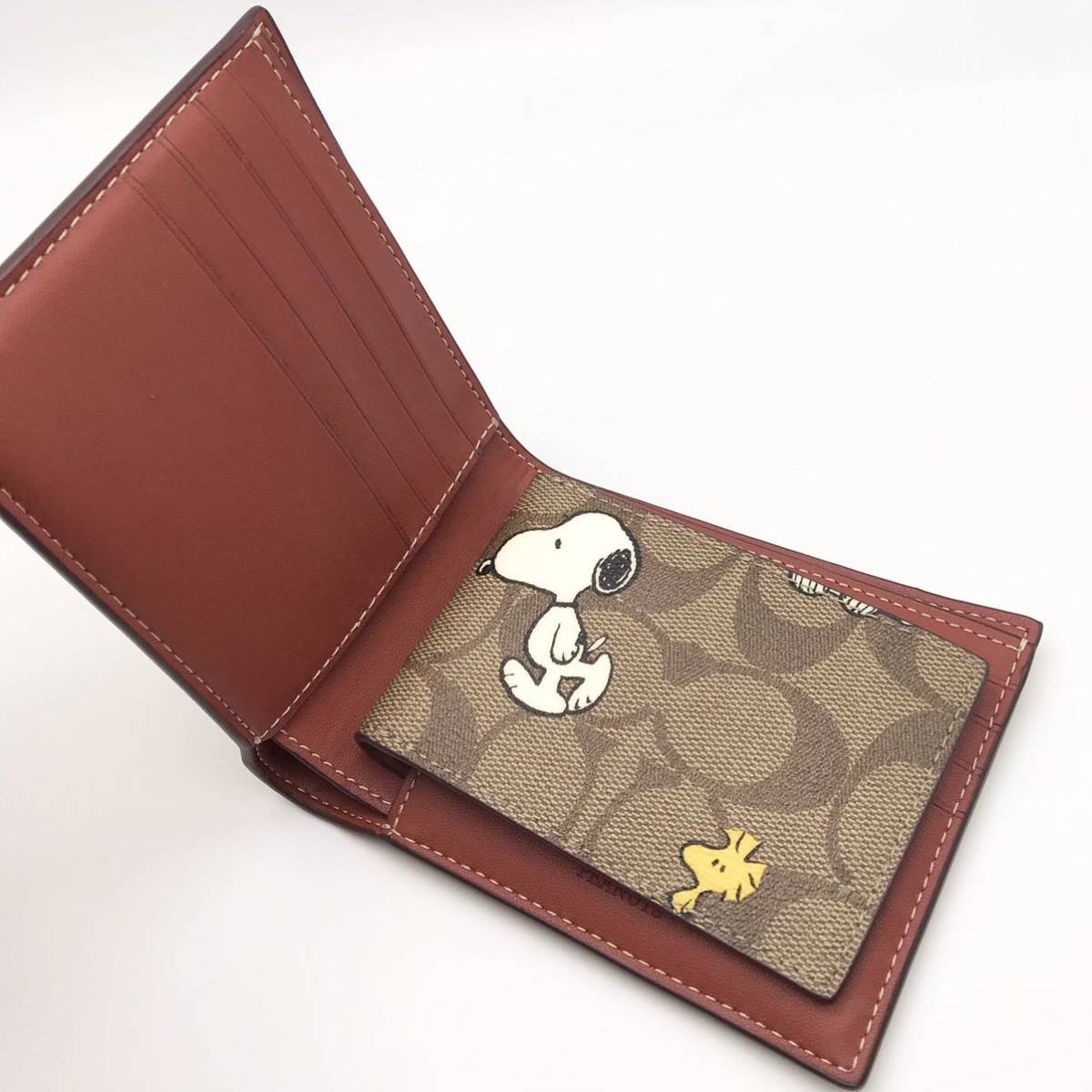 COACH X PEANUTS コラボ ★大人気★ 3-IN-1 ウォレット シグネチャー スヌーピー ウッドストック CE714 QBE7V 新品