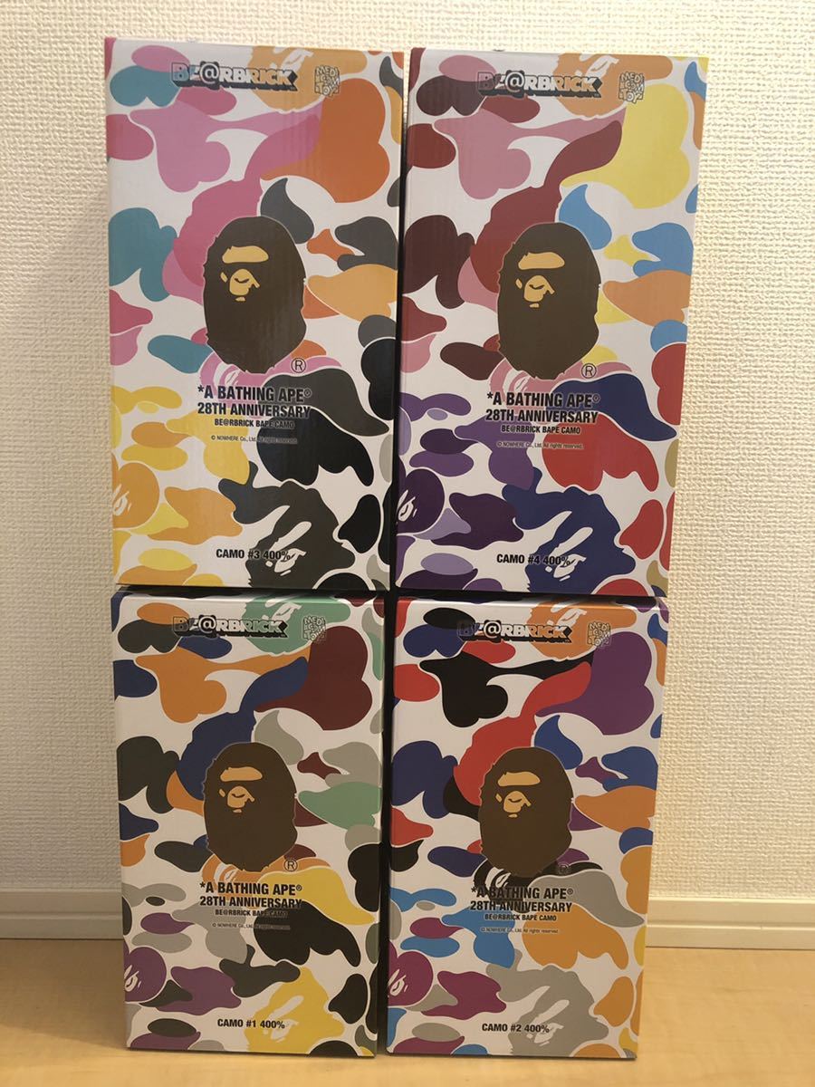 BAPE CAMO 28TH ANNIVERSARY MULTI ベアブリック/BE@RBRICK 400% 4種セット(メディコムトイ・フィギュア・エイプ/ape)_画像2