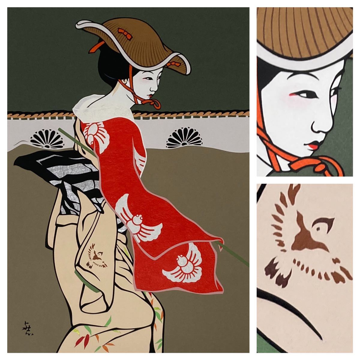 ☆和紙工芸☆作者不詳 美人☆J67 新品販売品 growthcenter