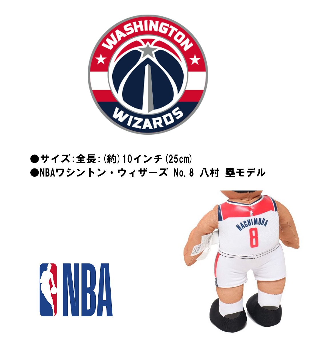 新品■ブリーチャー クリーチャーBleacher Creatures/NBA フィギュアNBAワシントン・ウィザーズ No.8 八村 塁モデル■在庫あり■の画像3