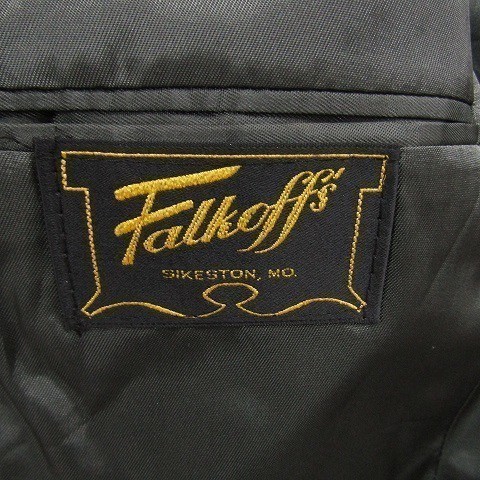 USA製 ビッグ サイズ 42R XXL 程度 Falkoffs テーラード ジャケット ブレザー ウール ダークグレー 古着 1S1587_画像3