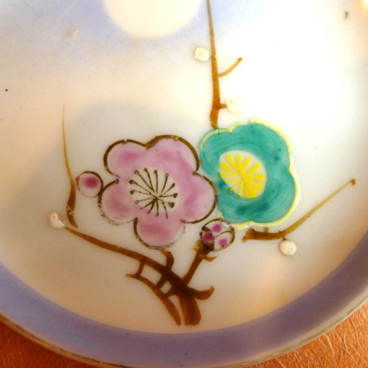 k282 小皿 絵皿 9客揃 花文 色絵 和食器 銘々皿 取り皿 和物 コレクション 骨董 アンティーク/60の画像7