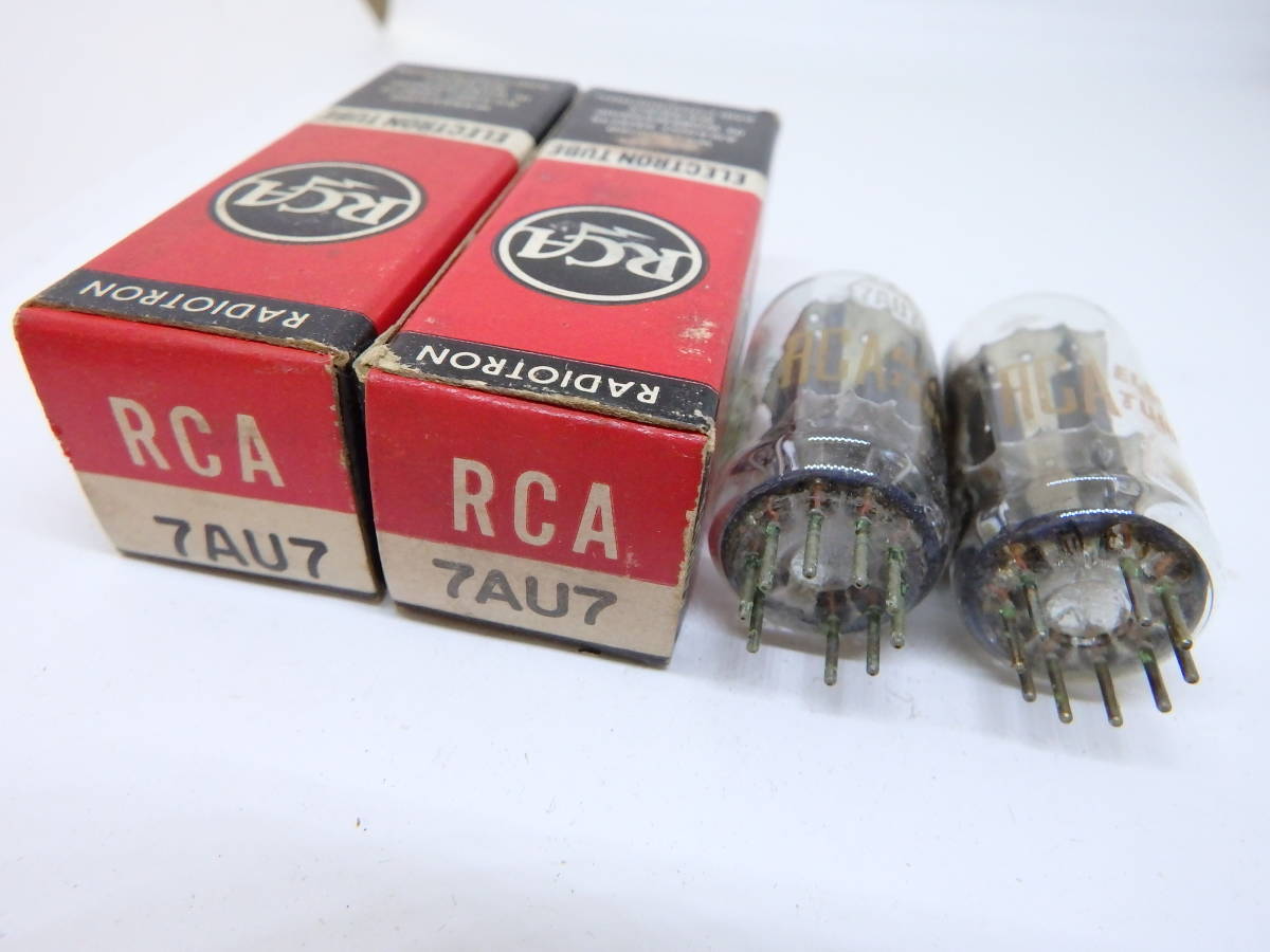 真空管 7AU7 2本セット RCA クリアトップ 箱入り 試験済み 3ヶ月保証 #021-27_画像1