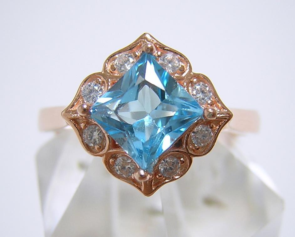 «Натуральный синий кошелек» дизайнерское кольцо квадратное разрешение
