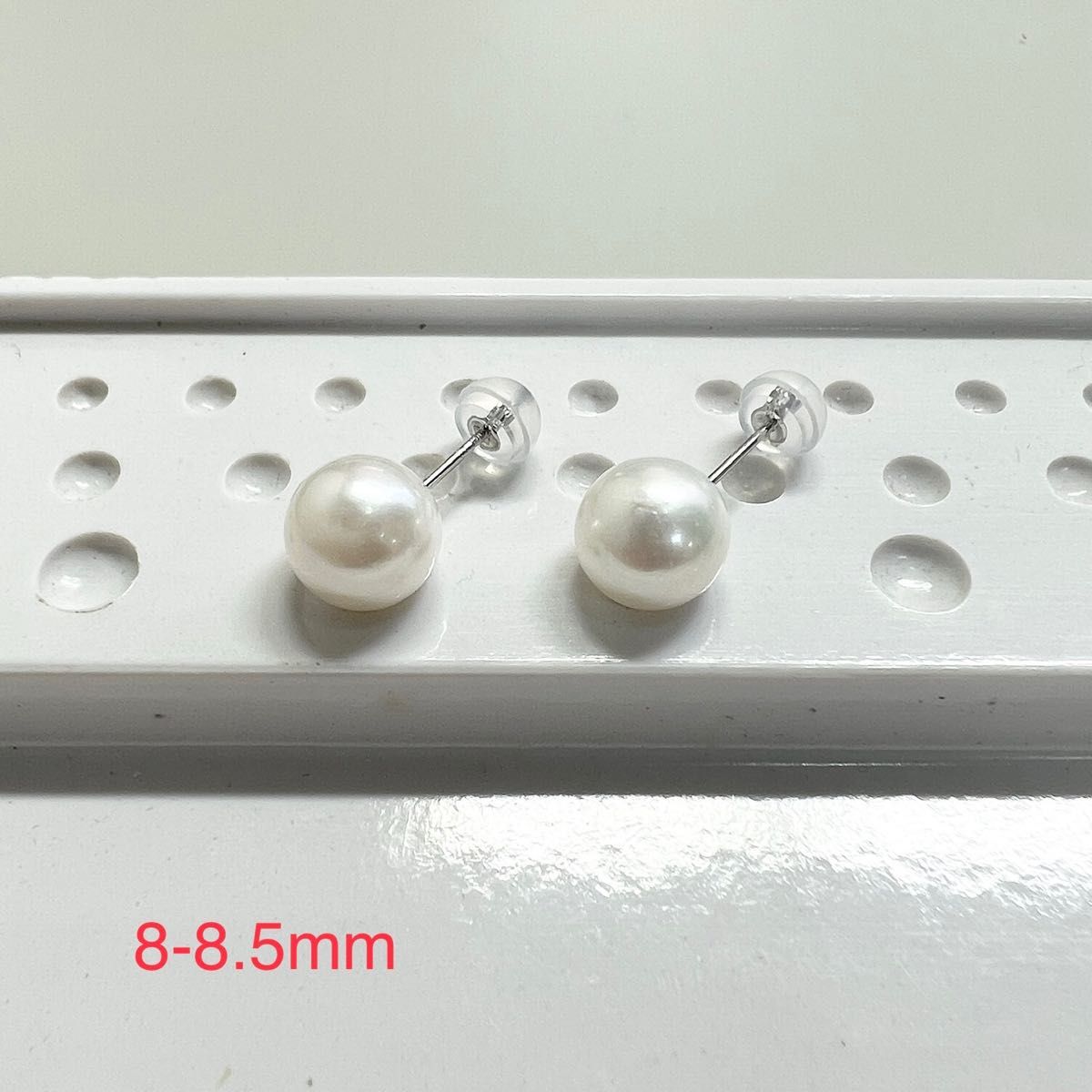 Pt 一粒パールピアス 8-8.5ミリ プラチナ あこや真珠 pt900