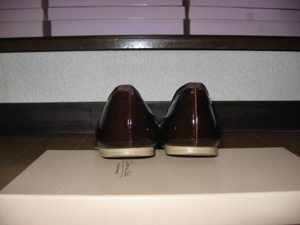 * прекрасный товар!Odette e Odile. . лента Flat туфли-лодочки 24.5cm насыщенный коричневый эмаль *