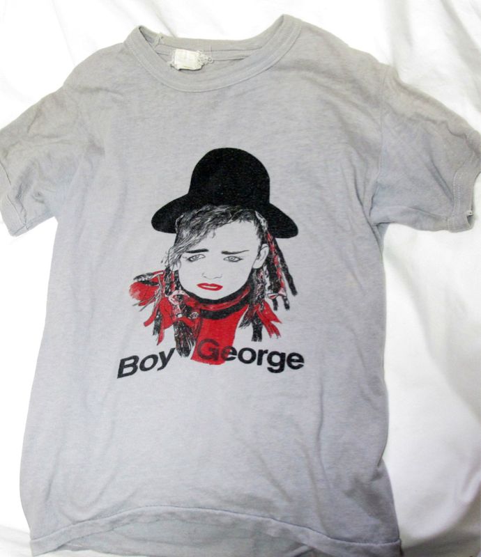 ボーイ・ジョージ（Boy George）80'sヴィンテージTシャツ／ピタ系／グレイ希少品_画像1