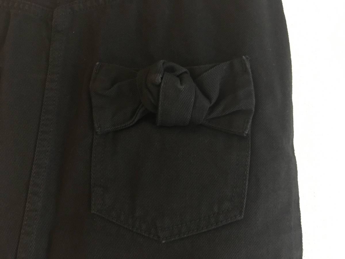 新品 ミュベール ワーク リボン ブラック デニム スカート34 muveil work 黒 タイトスカート_画像6