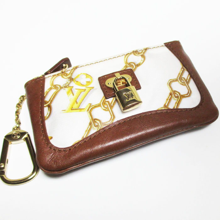 LV Louis Vuitton monogram charm pochette kreM95164 coin case white × Brown unused goods 