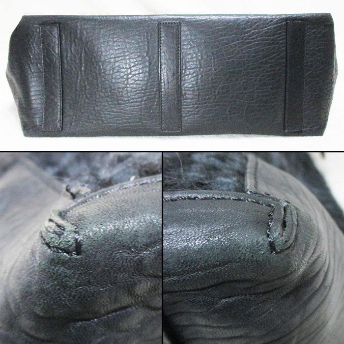 EMPORIO ARMANI Emporio Armani Boston bag length of hair campus × leather black group handbag 