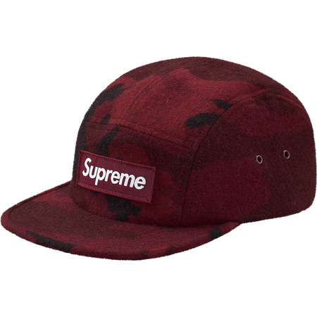 即決 supreme camo wool camp cap burgundy