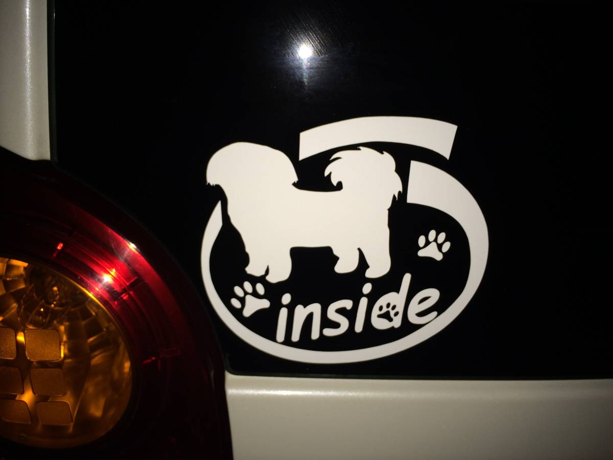 DOG IN CAR（犬が乗ってます）ステッカー　トイプードル　 丸型_画像6