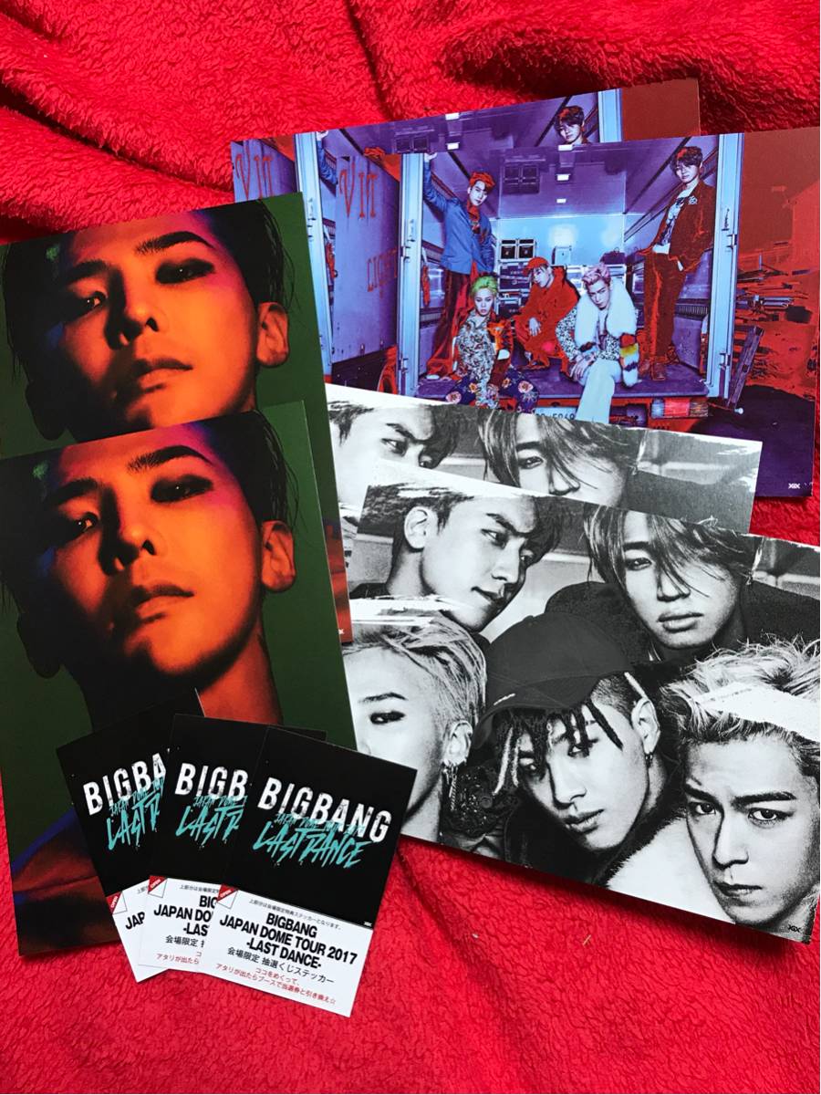 BIGBANG JAPAN DOME TOUR 2017 LAST DANCE 会場購入特典 ポストカード 新品3種×2枚+ステッカー3枚セット!! G-DRAGON,T.O.P,SOL,D-LITE,V.I_画像1