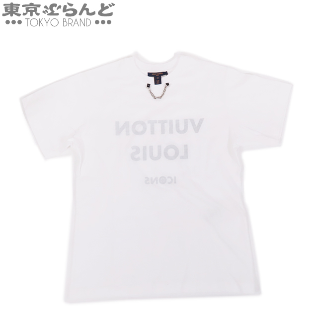 人気の春夏 メンズ 半袖 カットソー Tシャツ VUITTON LOUIS ルイヴィトン 101627286 ロゴ ホワイト 白 XSサイズ コットン  20SS チェーン 反転 プリント 半袖シャツ