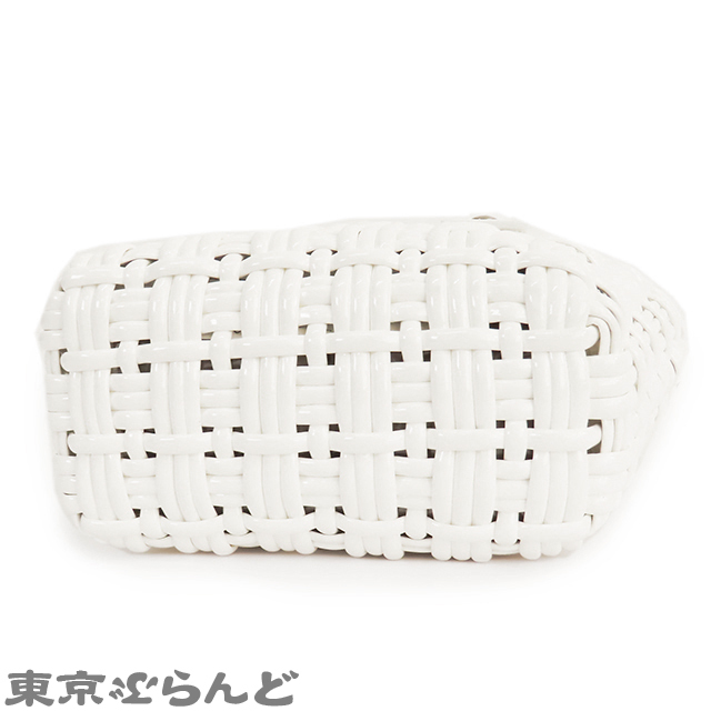101636189 バレンシアガ BALENCIAGA ビストロ XXS 2WAY ハンドバッグ バスケット ホワイト レディース 678028_画像3