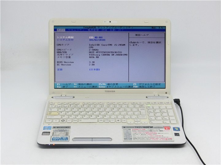 最終値下げ TOSHIBA T451/46EW Corei5 2450M 4GB HDD320GB BIOSまで