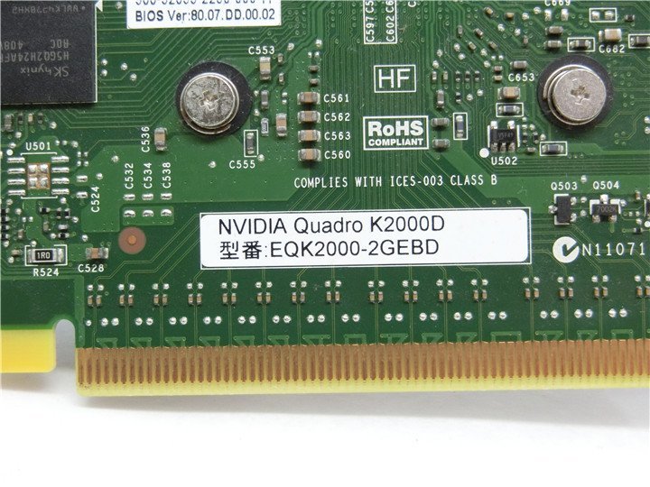 中古動作品　グラフィックボード NVIDIA QUADRO K2000D EQK2000-2GEBD送料無料_画像4