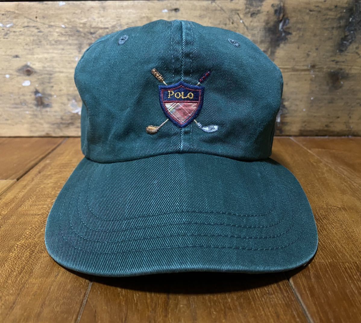 90s vintage USA製 Polo Ralph Lauren キャップ グリーン / OLD ポロ ラルフローレン cap 帽子 hat  ハット Golf ゴルフ RRL sport 緑