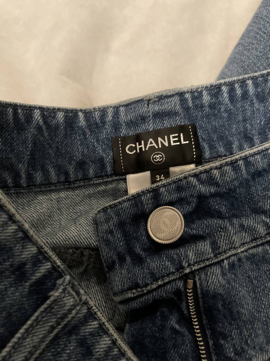 CHANEL パンツ ガウチョパンツ 34 シャネル デニム ジーンズ