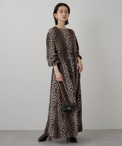 新品　ラウンジドレス　loungedress レオパードワンピース ロングワンピース 豹柄　ヒョウ柄_画像2