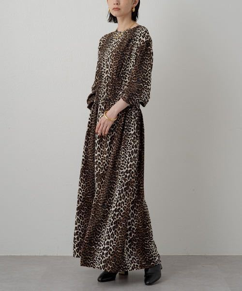 新品　ラウンジドレス　loungedress レオパードワンピース ロングワンピース 豹柄　ヒョウ柄_画像1