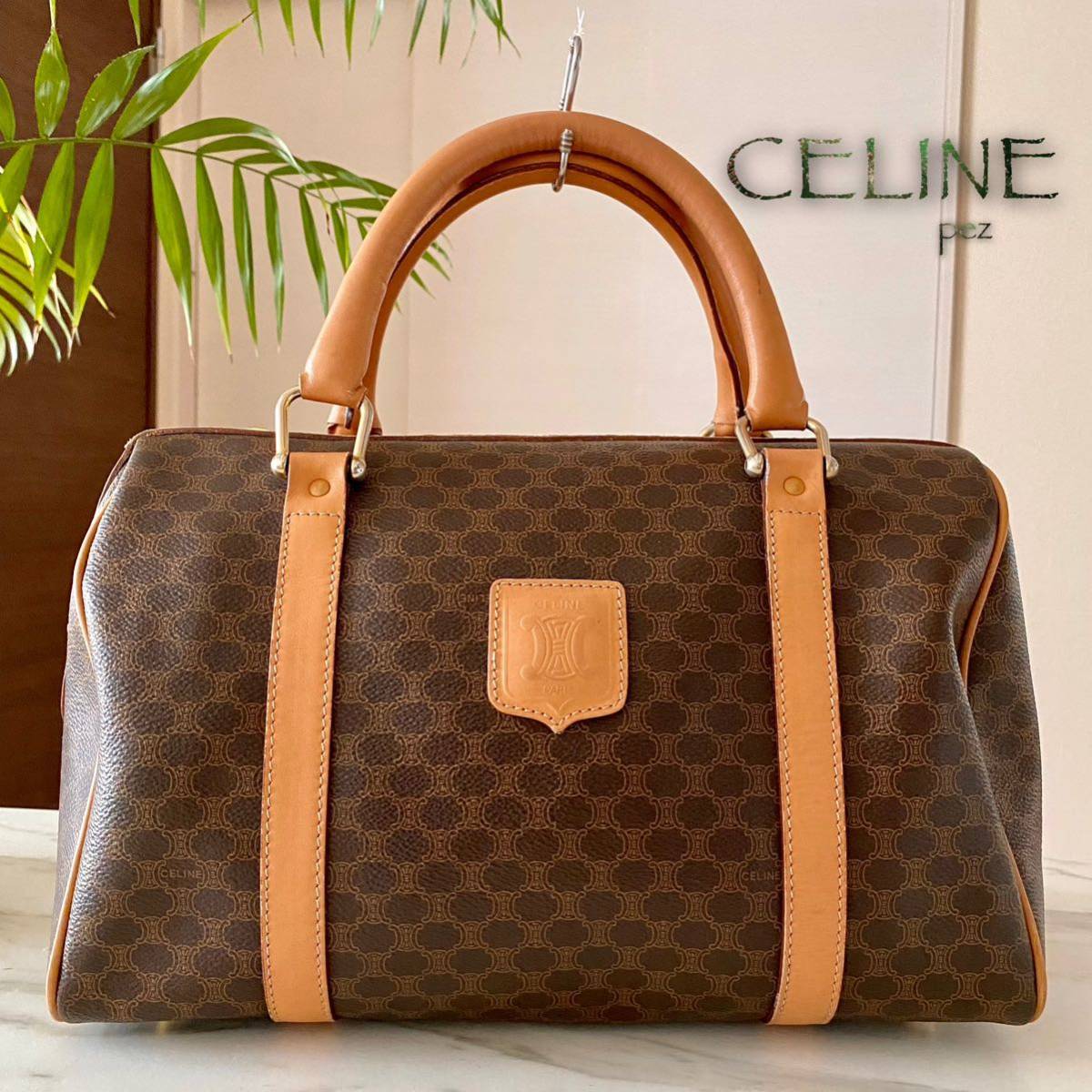 CELINE セリーヌ マカダム柄 ミニ ボストンバッグ